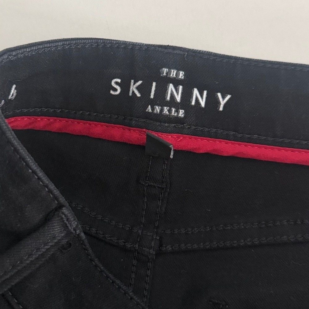 White House Black Market The Skinny Ankle Jeans Black Mid Rise Stretch Size 4 - Picture 6 of 11